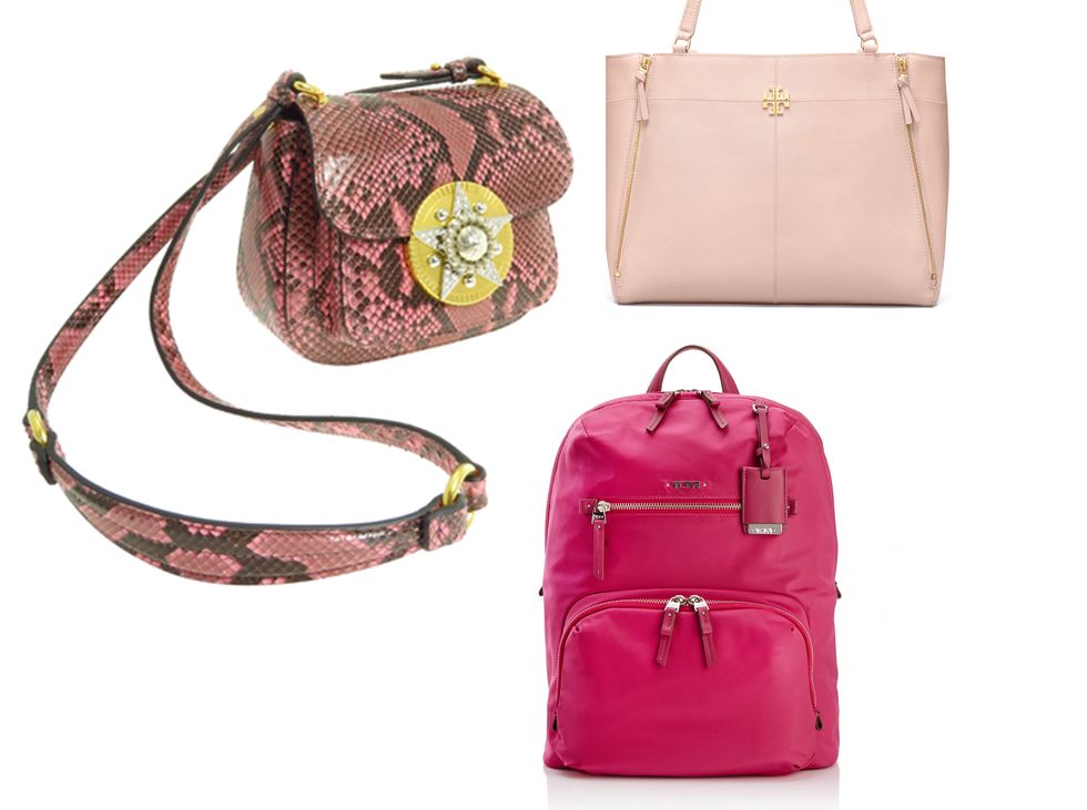 Handbag, Bag, Pink, Fashion accessory, Shoulder bag, Magenta, Material property, Hand luggage, Luggage and bags, Strap, 