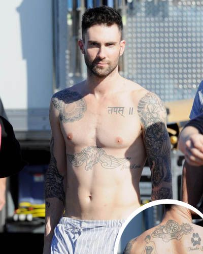 Arm, Facial hair, Chest, Joint, Trunk, Tattoo, Muscle, Navel, Abdomen, Stomach, 