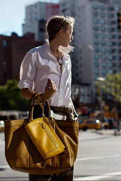 Brown, Bag, Shirt, Dress shirt, Photograph, Style, Luggage and bags, Fashion accessory, Street fashion, Shoulder bag, 
