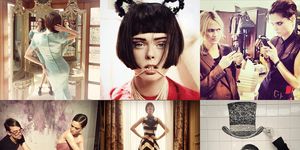 Face, Head, Human, Arm, Hairstyle, Style, Fashion, Collage, Eyelash, Hair accessory, 