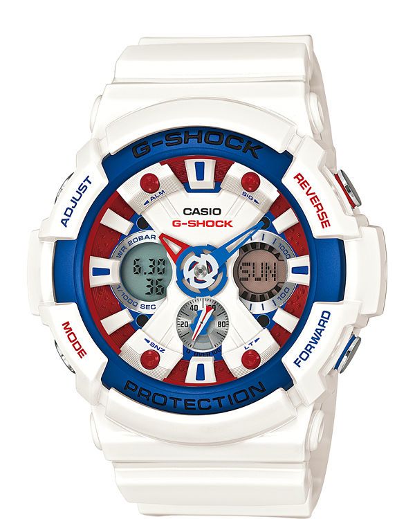 Blue, Product, Watch, Analog watch, Glass, Red, White, Fashion accessory, Watch accessory, Font, 