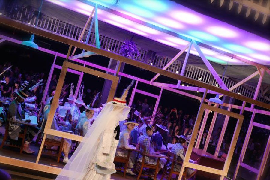 Purple, Magenta, Violet, Dress, Lavender, Bridal veil, Ceremony, Function hall, Veil, Bridal clothing, 
