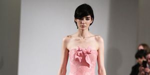 Clothing, Hairstyle, Dress, Shoulder, Textile, Photograph, Formal wear, Gown, Pink, Style, 