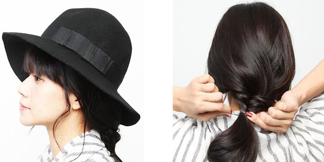 Hairstyle, Shoulder, Hat, Style, Fashion accessory, Black hair, Headgear, Beauty, Costume accessory, Fashion, 