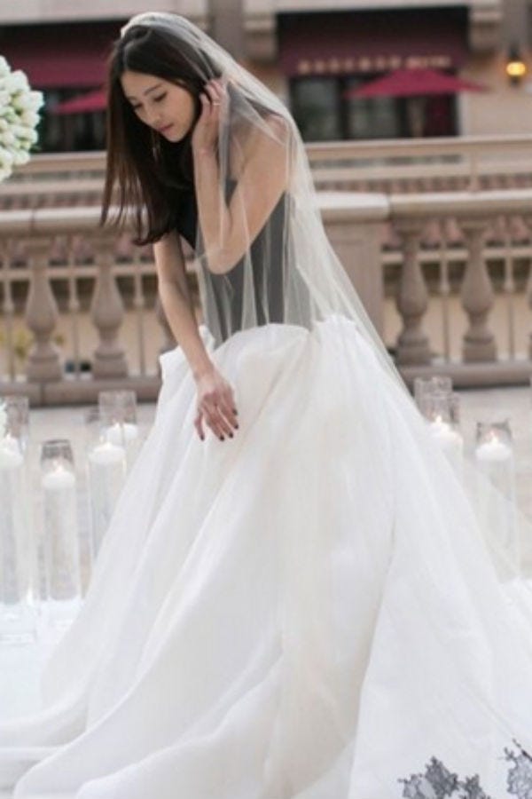 Clothing, Sleeve, Bridal clothing, Shoulder, Dress, Textile, Photograph, White, Wedding dress, Gown, 