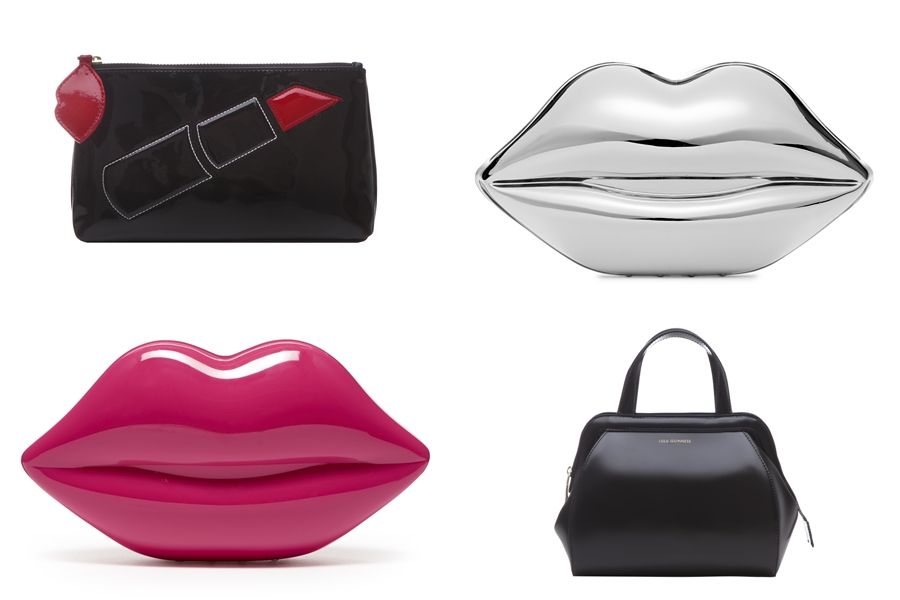 Lip, Product, Red, White, Bag, Style, Carmine, Fashion, Black, Luggage and bags, 