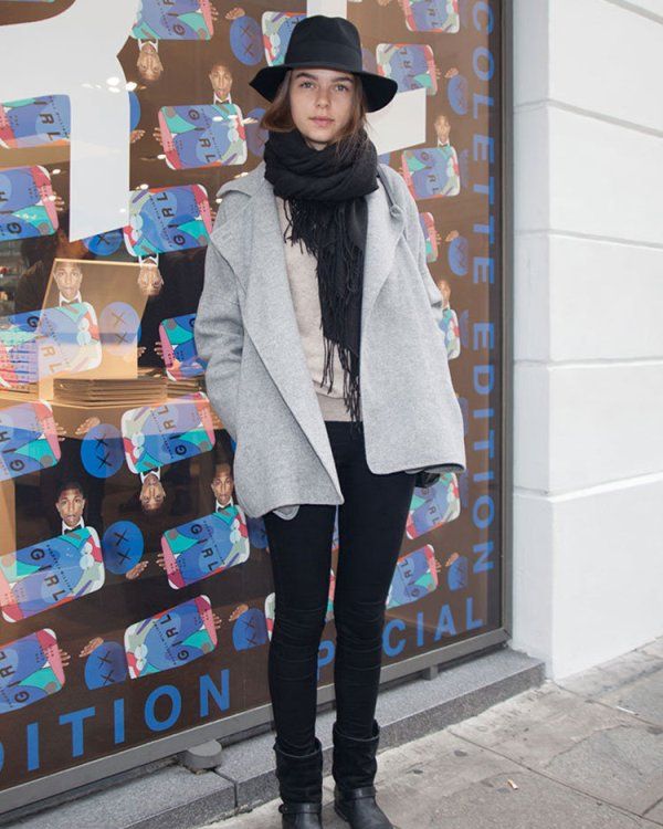 Clothing, Hat, Textile, Coat, Outerwear, Style, Winter, Street fashion, Sun hat, Fashion accessory, 