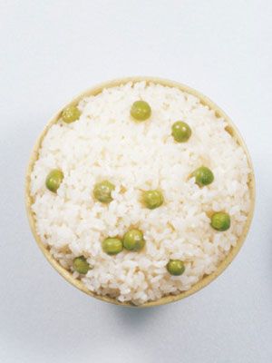 Green, White, Pattern, Rice, Staple food, Jasmine rice, Circle, Steamed rice, Recipe, Macro photography, 