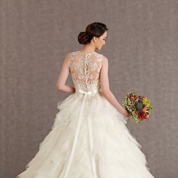 Clothing, Sleeve, Shoulder, Dress, Textile, Photograph, Bridal clothing, Wedding dress, Gown, Petal, 