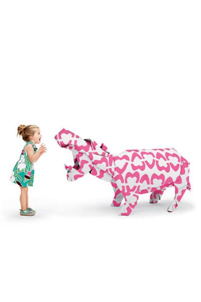 Standing, Pattern, Pink, Magenta, Baby & toddler clothing, Working animal, Toy, Bovine, Livestock, Design, 