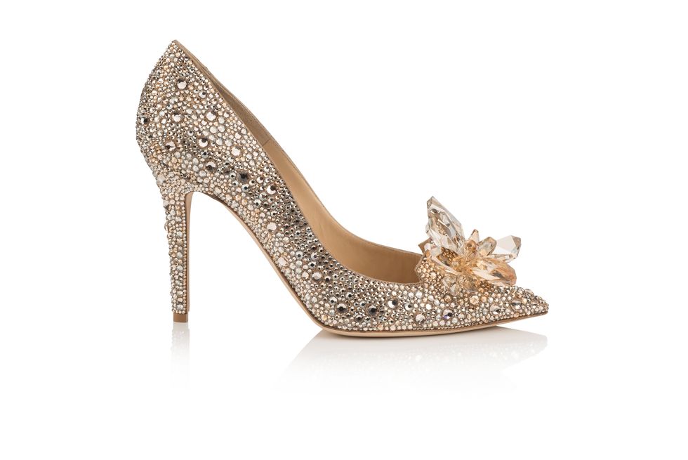 Footwear, High heels, Shoe, Slingback, Bridal shoe, Court shoe, Basic pump, Dress shoe, Beige, Glitter, 
