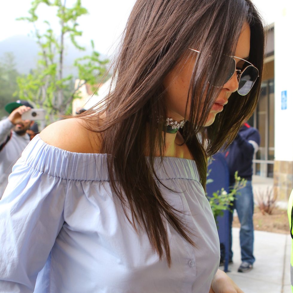 Hairstyle, Jeans, Goggles, Denim, Long hair, Street fashion, Sunglasses, Earrings, Back, Hair coloring, 