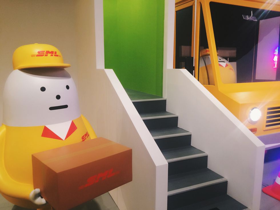Yellow, Interior design, Lego, Room, Toy, Stairs, Furniture, Fictional character, 