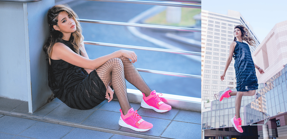 Pink, Clothing, Footwear, Leg, Beauty, Fashion, Shoe, Human leg, Thigh, Photo shoot, 