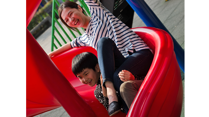 Red, Child, Outdoor play equipment, Public space, Playground, Fun, Play, Playground slide, Recreation, Leisure, 