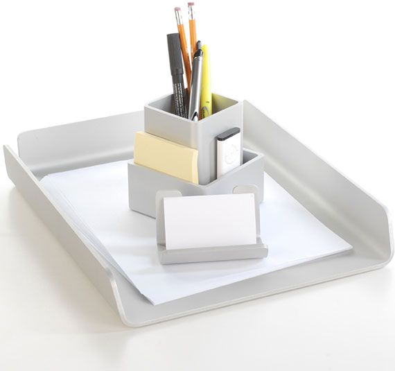 Naumann – modern set of desk accessories made of aluminium