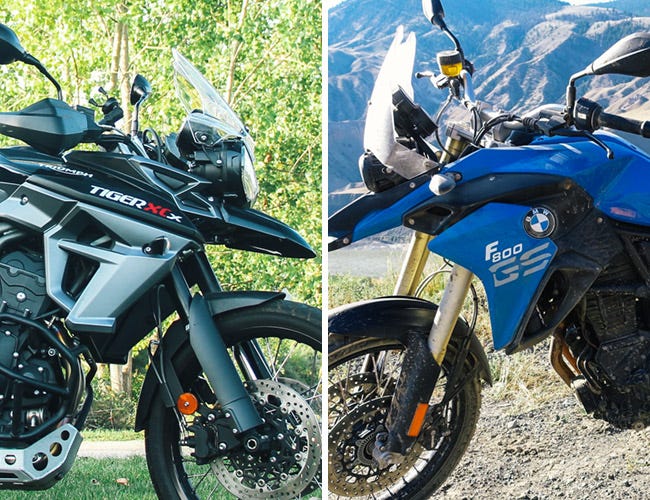 bmw f 800 gs vs triumph tiger xc