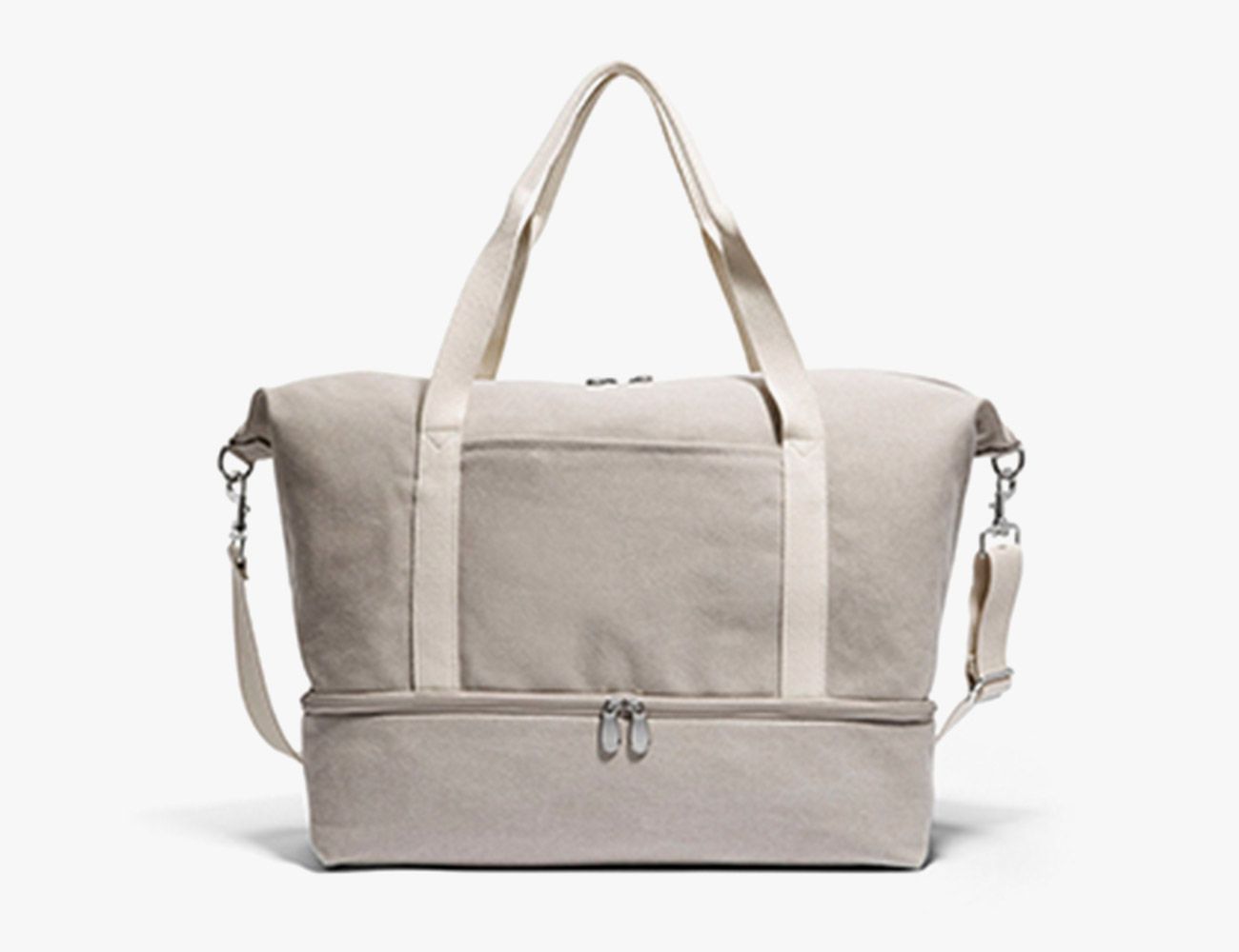 weekender bag with zip bottom