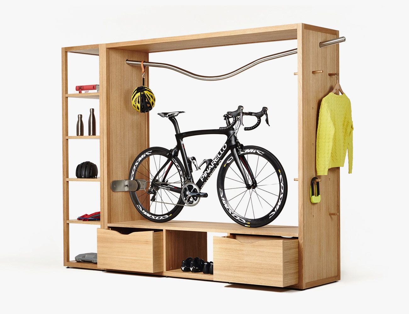 wooden bike holder