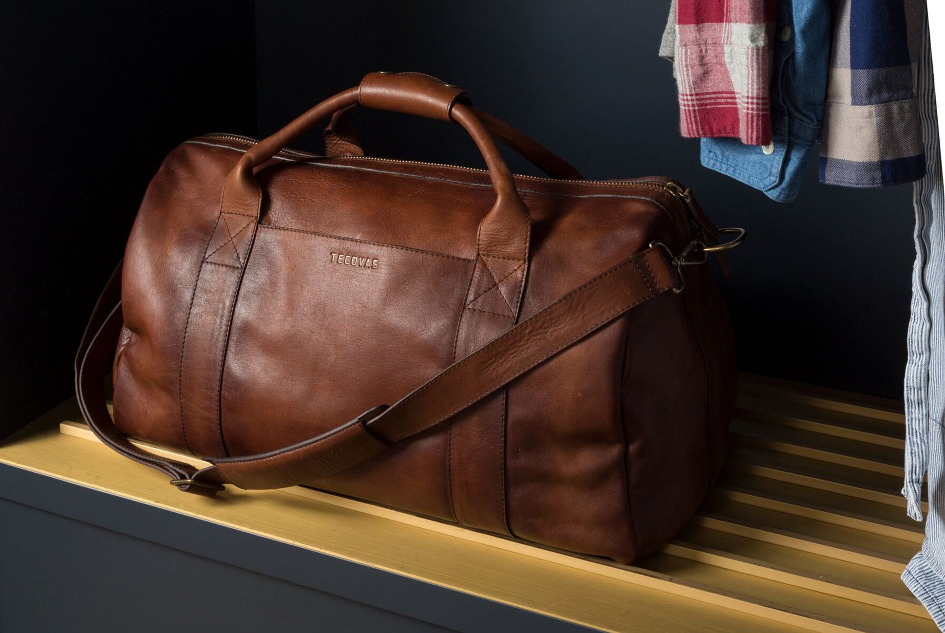 affordable leather duffle bags