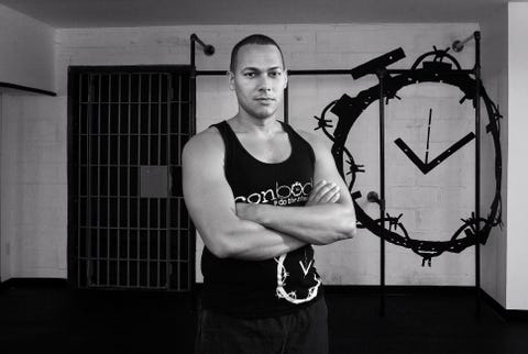 Prison gym mounth tattoo
