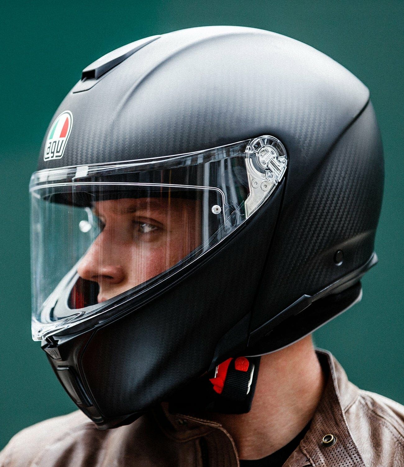 agv sportmodular carbon solid helmet