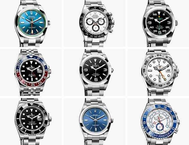 different type of rolex