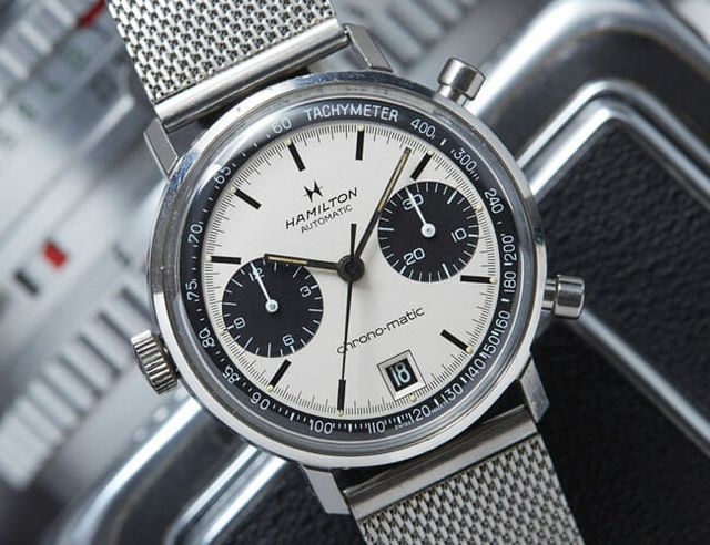 chronograph watch with black subdials