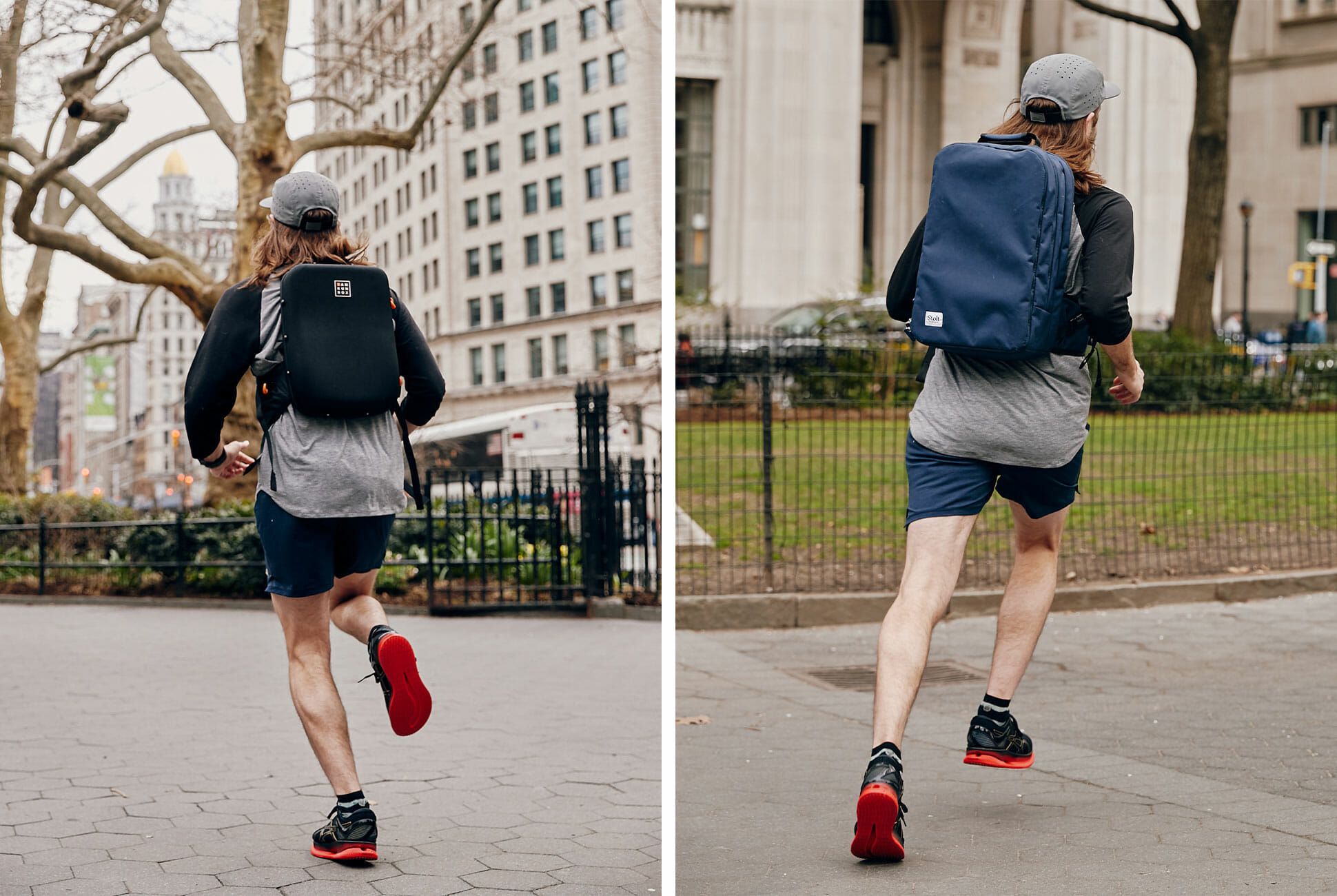 running with a backpack