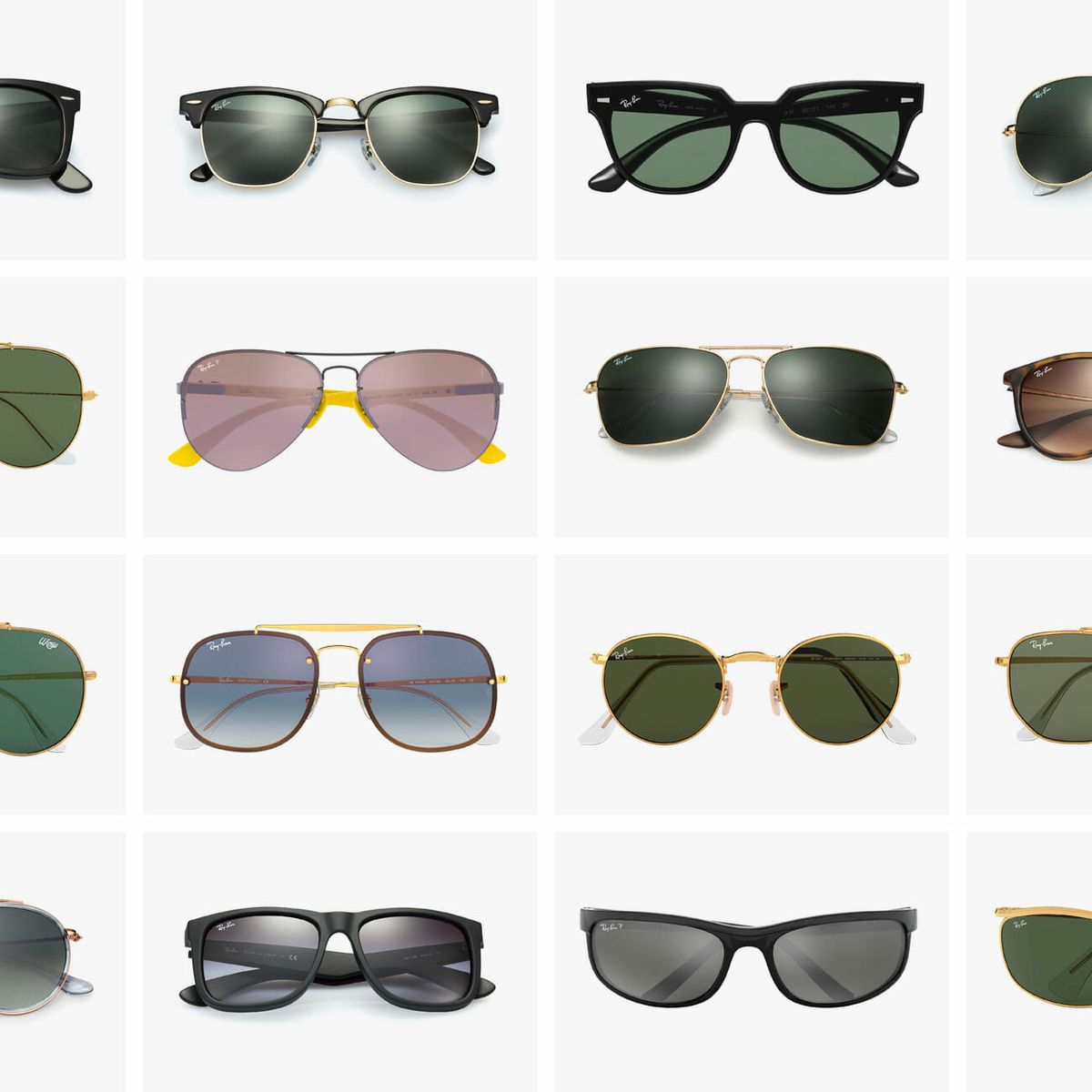 Men's Sunglasses Fashion Designer Dark Black Lens Flat Retro Shades New  Style