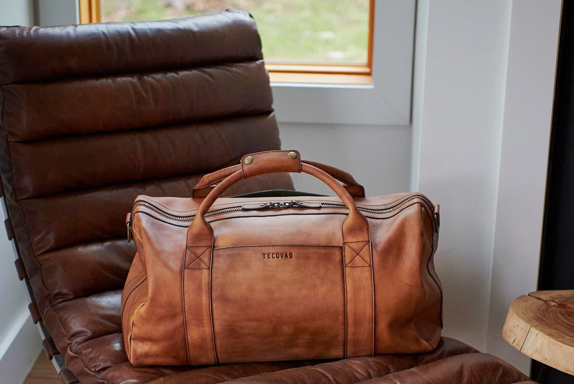 leather duffle weekender bag