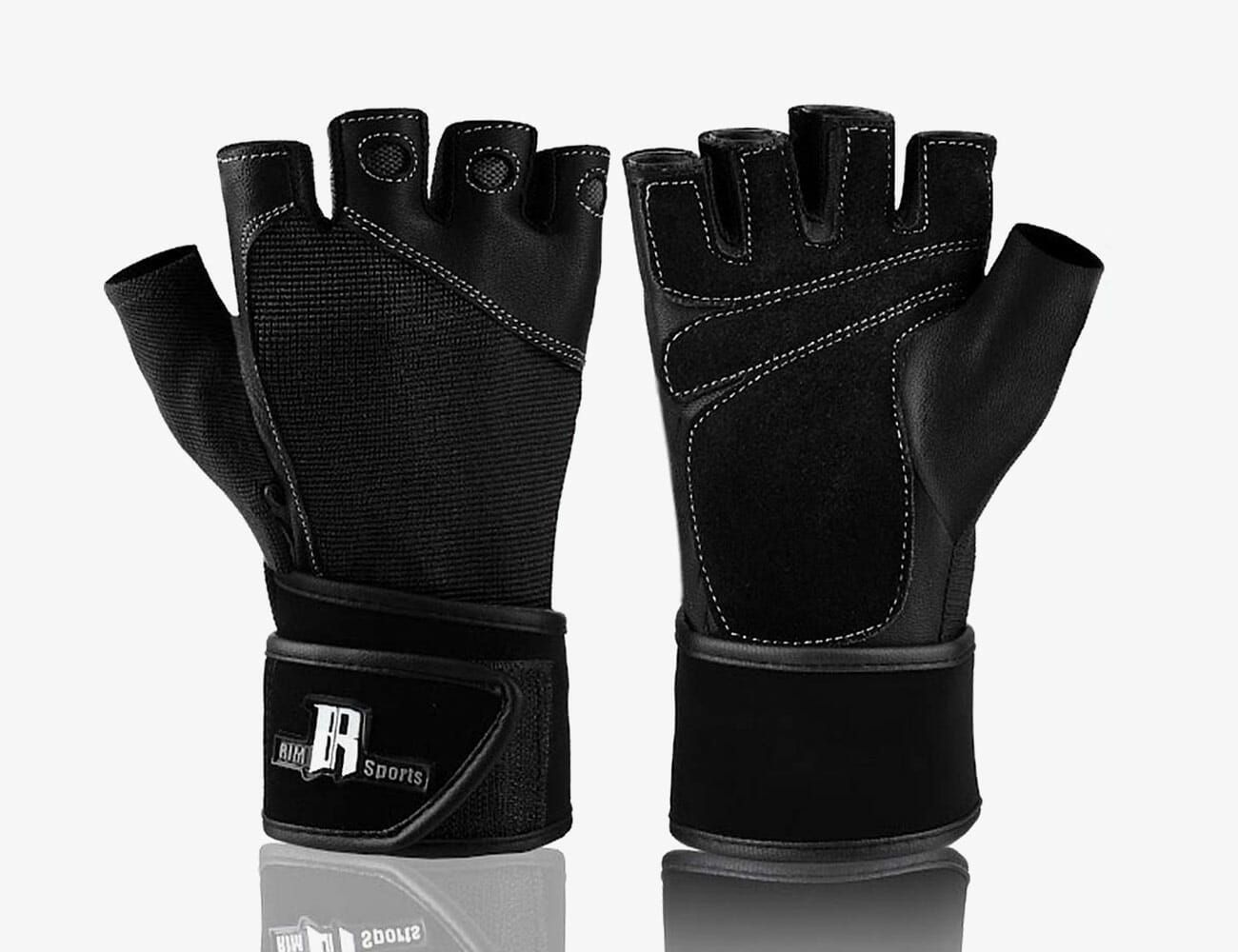 BWicked Weight lifting Body Building Wrist Support Gym Gloves Grip Training 