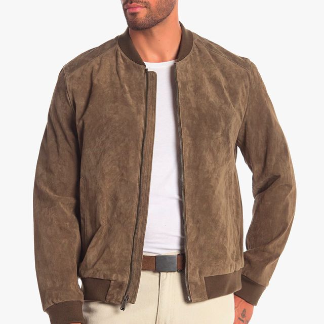 This Classic Suede Bomber Jacket Is Now Only $250