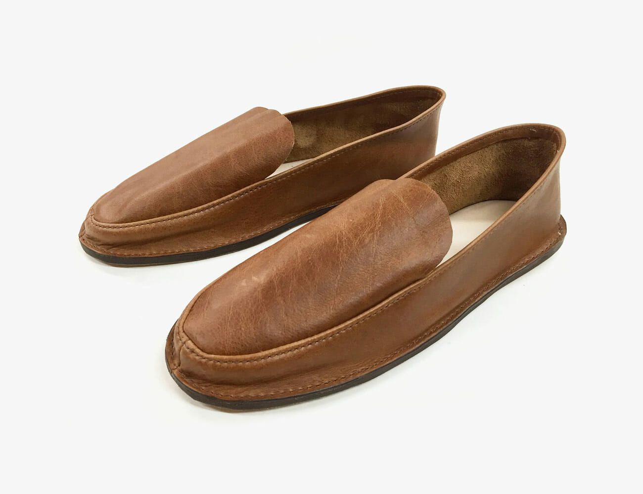 leather bedroom slippers