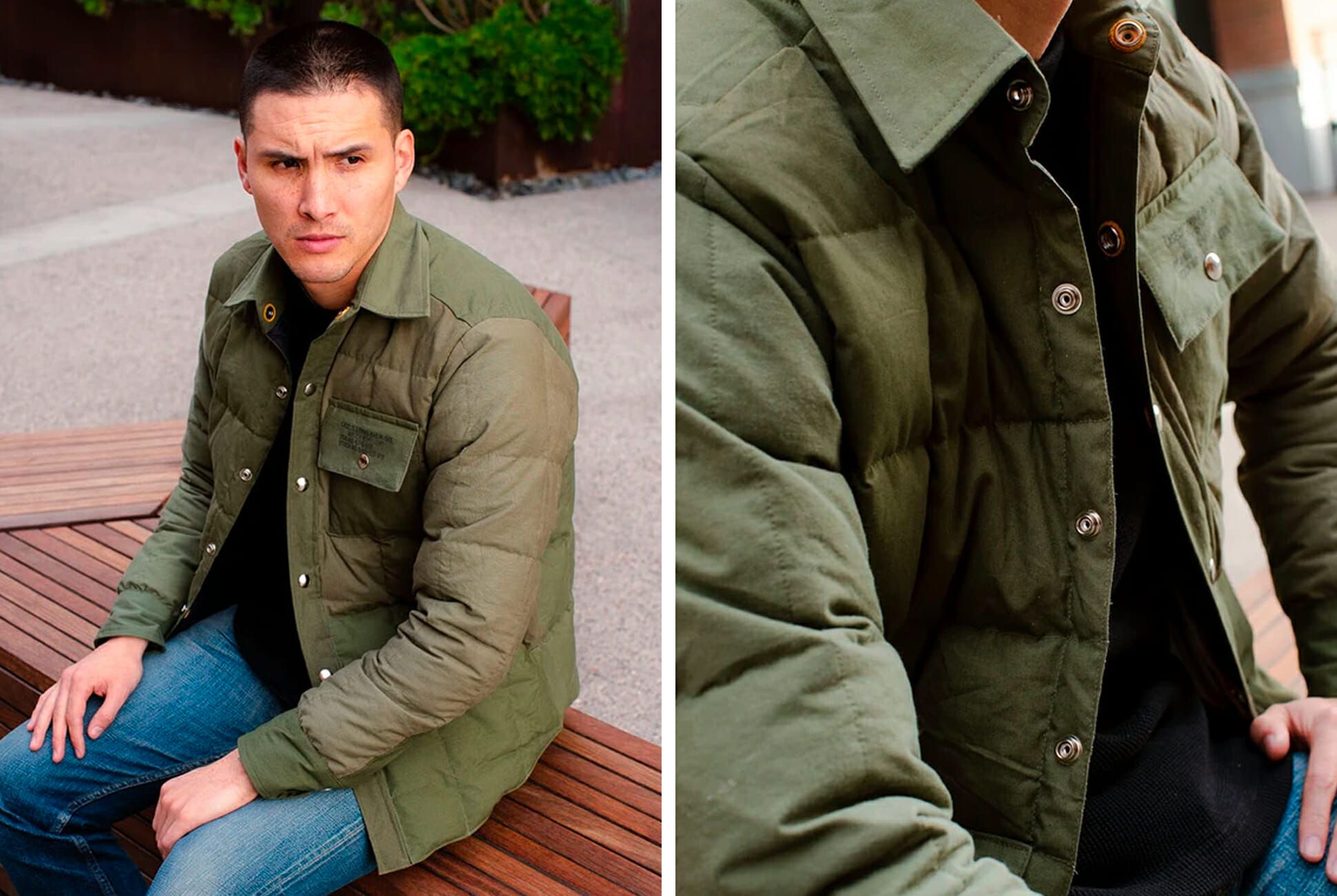 This Upcycled Down Jacket Is Made From Vintage Military Fabrics