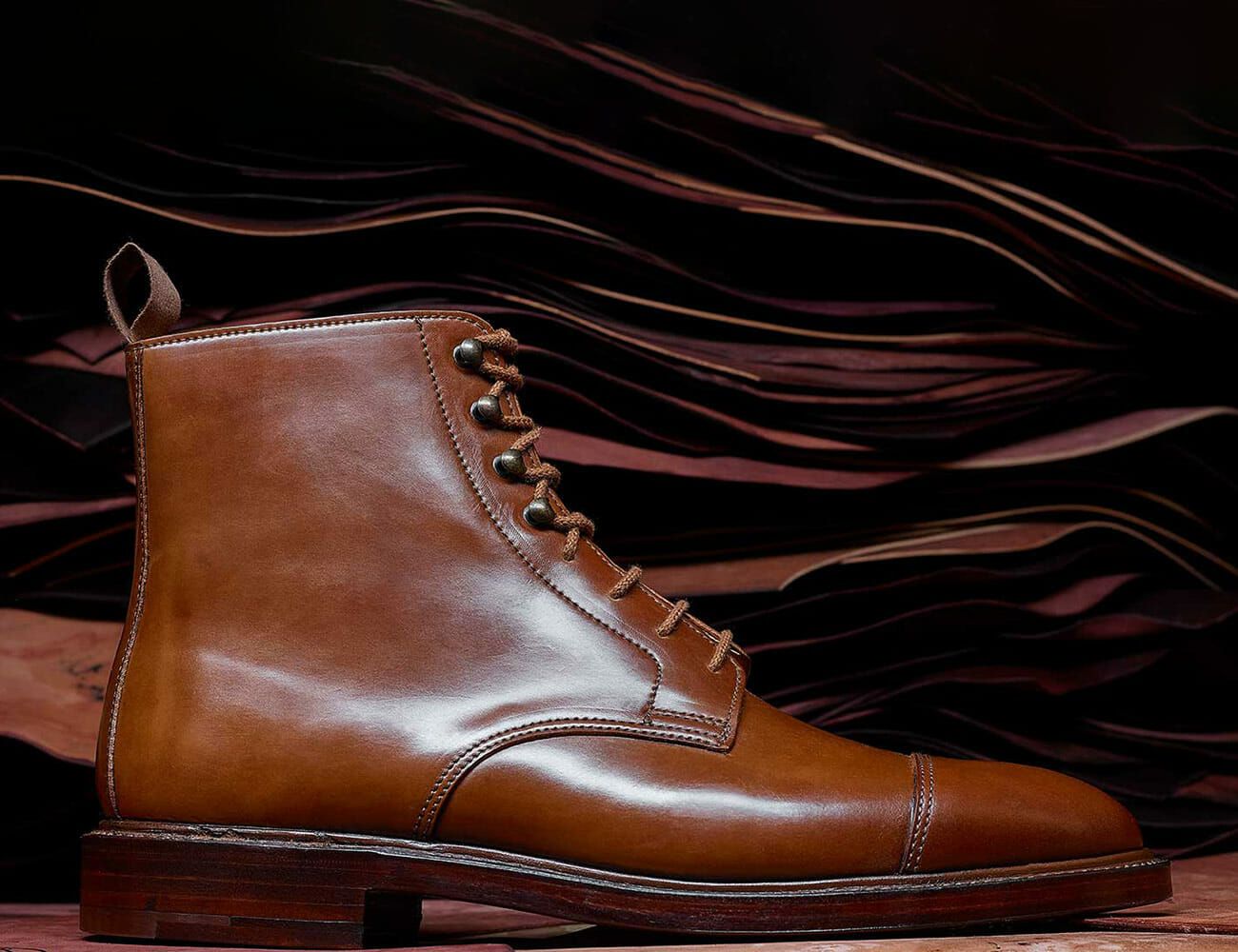 shell cordovan leather boots