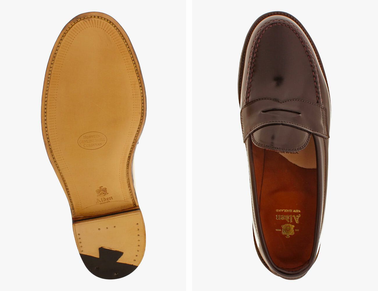 alden leisure handsewn penny loafers