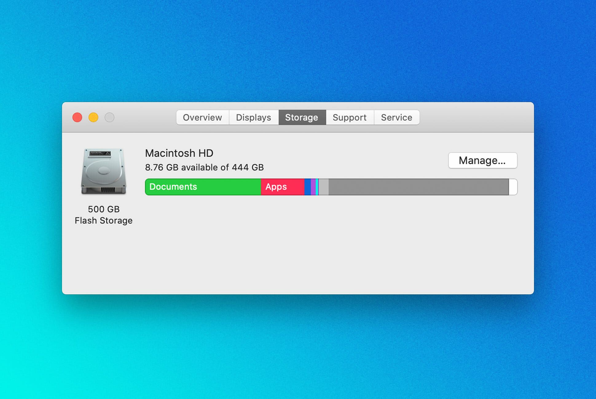 how to manage storage on mac air