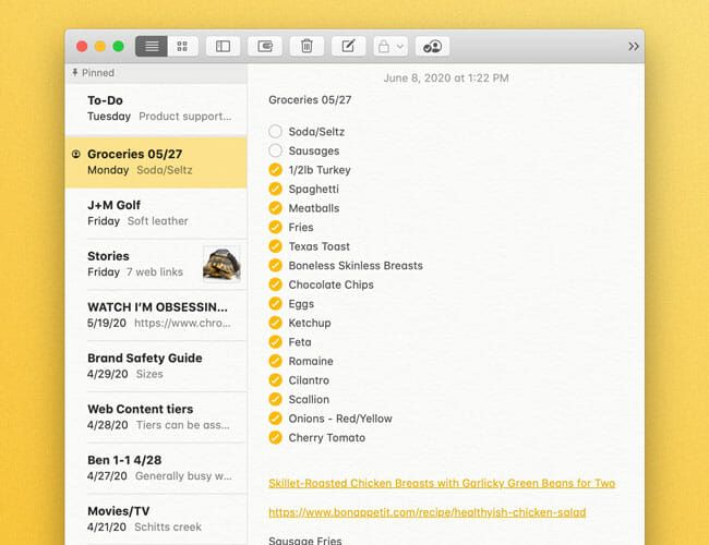 note app for mac iphone watch