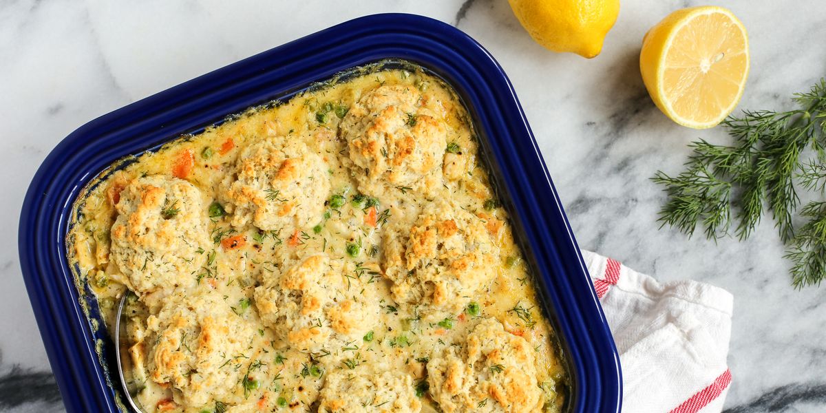 Turkey And Biscuits Casserole With Lemon And Dill
