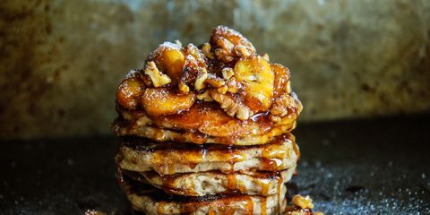 Banana Bread Griddle Cakes with Caramelized Bananas