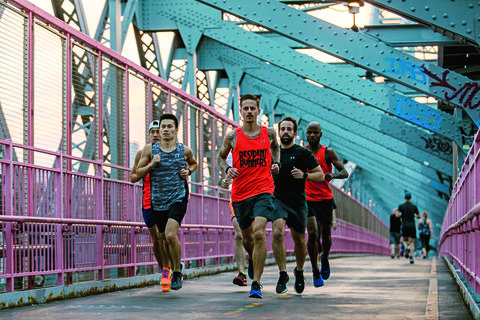 Running, Pink, Recreation, Pedestrian, Fun, Bridge, Athlete, Exercise, Marathon, Tree, 