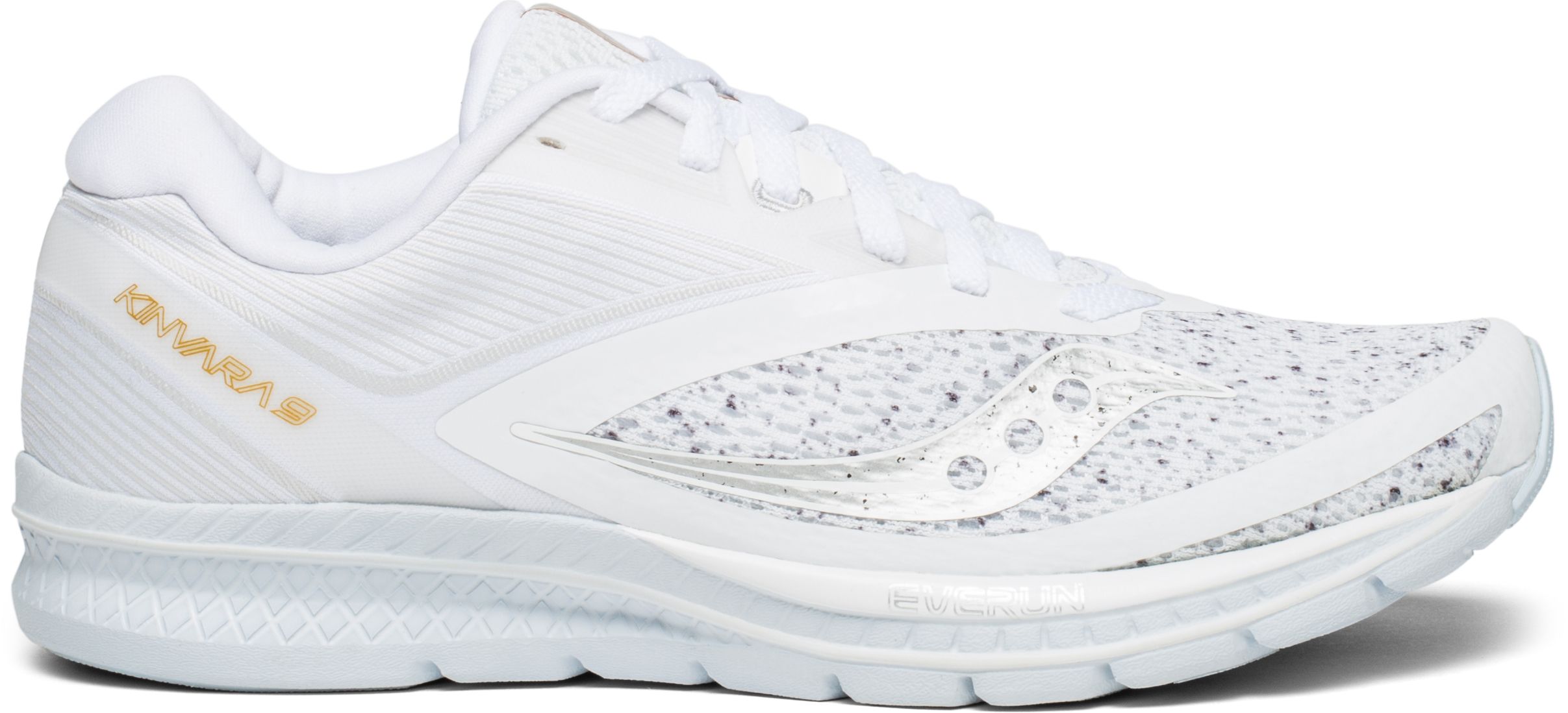 all white running shoe