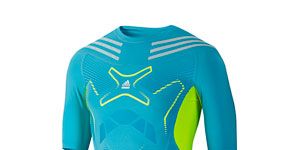 Blue, Product, Sleeve, Sportswear, Jersey, Aqua, Teal, Turquoise, Electric blue, Neck, 
