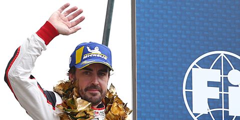 Fernando Alonso won the 24 Hours of Le Mans on Sunday. It was his second win there.
