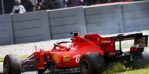 A spin from Sebastian Vettel Sunday led to a 10-second stop-and-go penalty.
