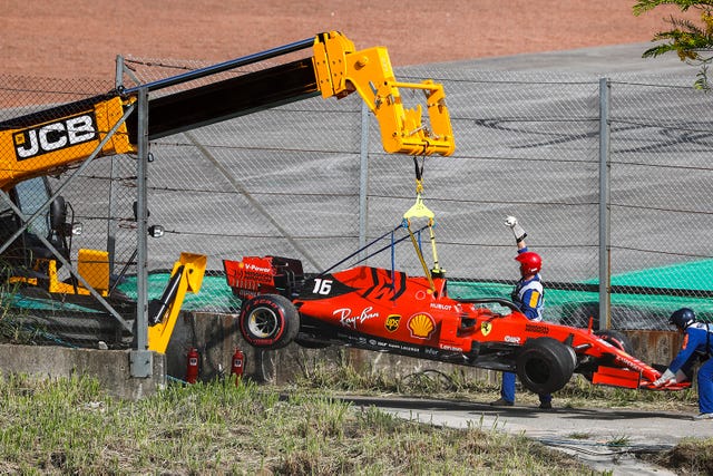 Leclerc crashes out before the start in Brazil