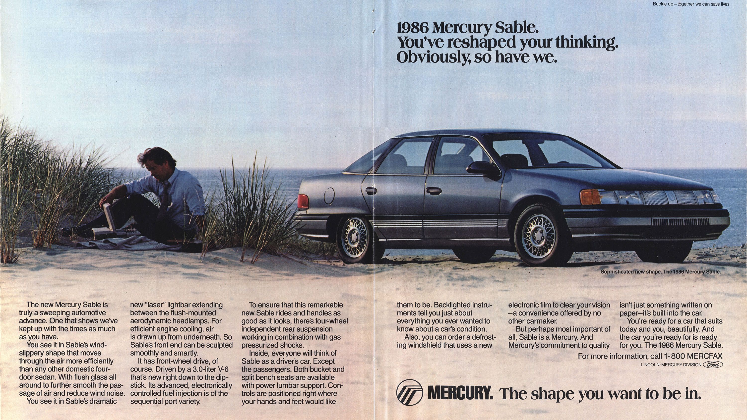 1986 Mercury Sable Reflection Classic Vintage Advertisement Ad D24 