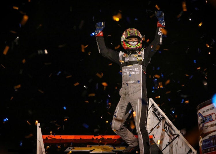 Kyle Larson holds off Brad Sweet in World of Outlaws Fairbury thriller