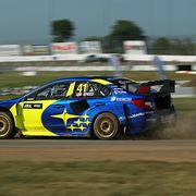 Scott Speed currently leads the standings in the Americas Rallycross (ARX) series.
